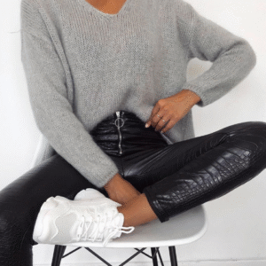 Pantalon efecto cuero Vanity