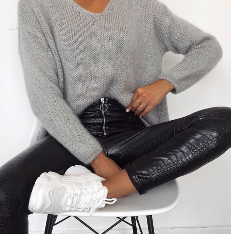 Pantalon efecto cuero Vanity